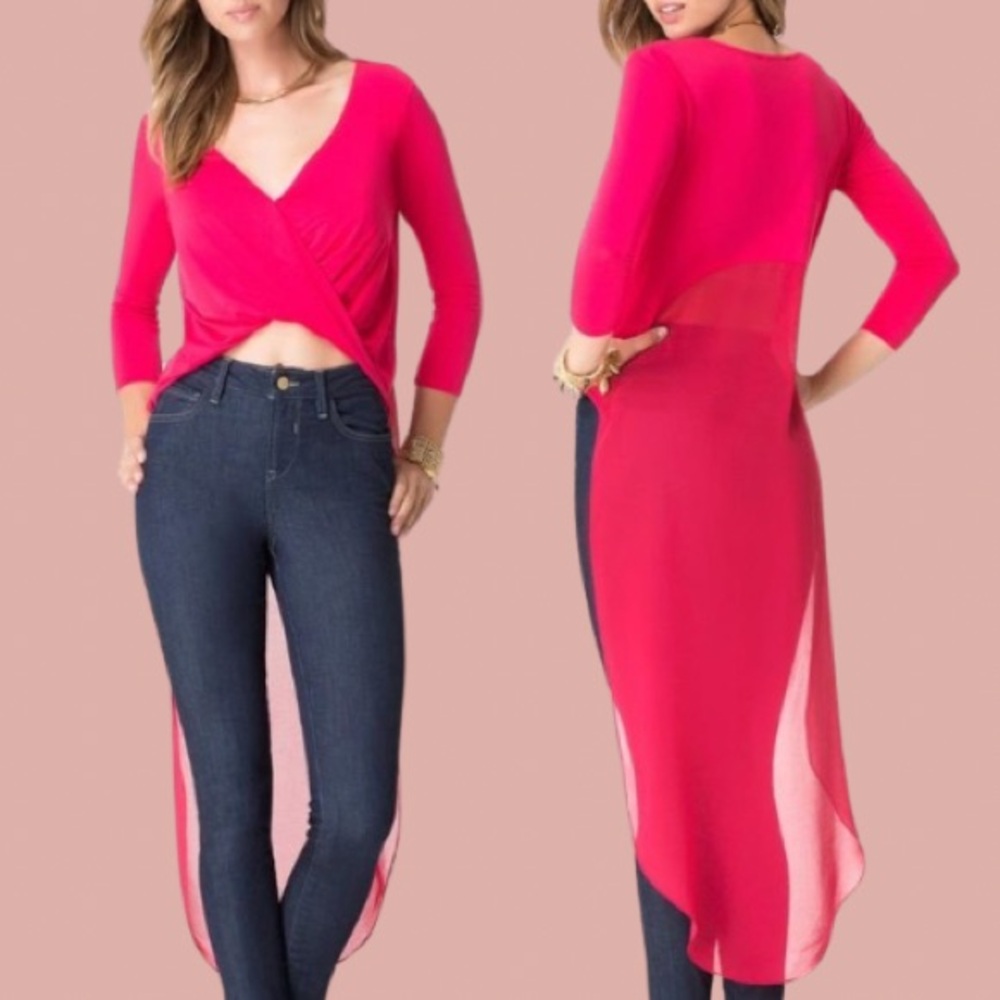 So Fabulous Bebe High Low Twist Top